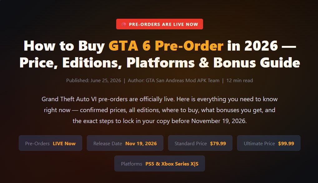 GTA 6 Pre Order